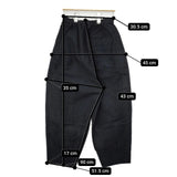 gasa 彼女の研究所ワイドタックパンツ モールスキン パンツ ブラック レディース ガサ【中古】5-1220T∞