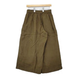 Vlas Blomme Washed Light Linen 裏付きギャザーパンツ 定価37400円 13527063 リネン パンツ カーキ レディース ヴラスブラム【中古】6-0415M∞