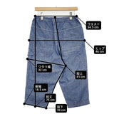 LE GLAZIK サイズ34 コットン シャンブレー クロップドパンツ ブルー レディース ルグラジック【中古】6-0415M∞