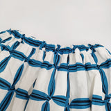 mina perhonen solmio ギャザースカート 定価72600円 ads5407 サイズ38 ロングスカート 25SS ホワイト ブルー レディース ミナペルホネン【中古】5-1118M♪