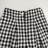 liflattie ships ワイドパンツ 333-12-0063 ポリエステルコットン チェック パンツ ブラック ホワイト レディース リフラティ シップス【中古】6-0411M∞