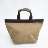 Herve Chapelier 707C コーデュラ舟型トートM 定価38280円 純正レザーハンドルカバー1個付き シャモワ×モカ トートバッグ ブラウン レディース エルベ・シャプリエ【中古】5-1128G◎