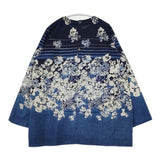 45R/45rpm ボーダーフラワープリントのブラウス インディゴ 定価61600円 ブラウス シャツ ネイビー レディース フォーティーファイブアールピーエム【中古】6-0129M∞