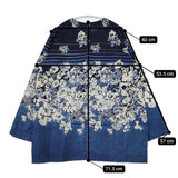 45R/45rpm ボーダーフラワープリントのブラウス インディゴ 定価61600円 ブラウス シャツ ネイビー レディース フォーティーファイブアールピーエム【中古】6-0129M∞