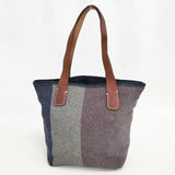 45R/45rpm レザーハンドル インディゴ ウール ショルダーバッグ トートバッグ マルチカラー レディース フォーティーファイブアールピーエム【中古】6-0204T∞