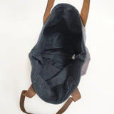 45R/45rpm レザーハンドル インディゴ ウール ショルダーバッグ トートバッグ マルチカラー レディース フォーティーファイブアールピーエム【中古】6-0204T∞