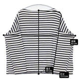 ORCIVAL ボーダー ドロップショルダー 長袖Ｔシャツ カットソー ロンＴ ホワイト ネイビー レディース オーシバル/オーチバル【中古】6-0218M∞