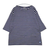 ORCIVAL ボーダー 五分袖 Ｔシャツ カットソー ネイビー ホワイト レディース オーシバル/オーチバル【中古】6-0218S∞