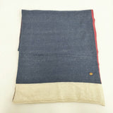 45R/45rpm スーピマオーガニックの超ガーゼトリコロールマフラー マフラー レッド ネイビー レディース フォーティーファイブアールピーエム【中古】5-1202T◎