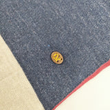 45R/45rpm スーピマオーガニックの超ガーゼトリコロールマフラー マフラー レッド ネイビー レディース フォーティーファイブアールピーエム【中古】5-1202T◎