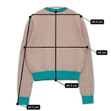 CABaN コットンカシミヤギンガムチェックカーディガン 定価42900円 39-02-11-02001 オレンジ グリーン レディース キャバン【中古】5-1118T♪