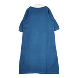 fog linen work リトアニア製 五分袖 フレアスリーブ ウールニット ワンピース ブルー レディース フォグリネンワーク【中古】5-1214T∞