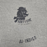 45R/45rpm YUKI COTTON くまプリント 半袖Ｔシャツ カットソー グレー レディース フォーティーファイブアールピーエム【中古】6-0514S∞