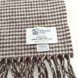 JOHNSTONS OF ELGIN/green label relaxing 別注 カシミア混 リバーシブルマフラー チェック マフラー ホワイト ブラウン レディース ジョンストンズオブ エルガン/グリーンレーベルリラクシング【中古】5-1202T◎