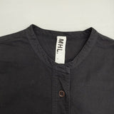 MHL. 595-2253510 SOFT HOPSACK プルオーバー シャツサイズ1 定価26400円 長袖シャツ 22AW ブラック レディース エムエイチエル【中古】5-1229M∞
