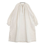OUTIL ROBE DOYE スモッグギャザー コットン スキッパー ワンピース キナリ ベージュ レディース ウティ【中古】6-0226M∞