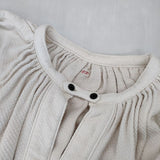 OUTIL ROBE DOYE スモッグギャザー コットン スキッパー ワンピース キナリ ベージュ レディース ウティ【中古】6-0226M∞