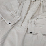 OUTIL ROBE DOYE スモッグギャザー コットン スキッパー ワンピース キナリ ベージュ レディース ウティ【中古】6-0226M∞