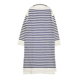 LENO 新品 BASQUE DRESS 定価28600円 L2102-CS001 ボーダーバスク ワンピース ホワイト ブルー レディース リノ【中古】6-0223M∞