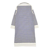 LENO 新品 BASQUE DRESS 定価28600円 L2102-CS001 ボーダーバスク ワンピース ホワイト ブルー レディース リノ【中古】6-0223M∞