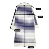 LENO 新品 BASQUE DRESS 定価28600円 L2102-CS001 ボーダーバスク ワンピース ホワイト ブルー レディース リノ【中古】6-0223M∞