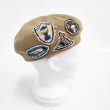 CA4LA ワッペン付き 帽子 ベレー帽 ベージュ レディース カシラ【中古】5-1202T◎