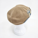 CA4LA ワッペン付き 帽子 ベレー帽 ベージュ レディース カシラ【中古】5-1202T◎