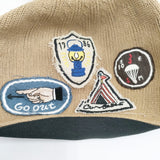 CA4LA ワッペン付き 帽子 ベレー帽 ベージュ レディース カシラ【中古】5-1202T◎