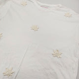 emily levine エミリーレヴィーン 刺繍 J-1590 サイズS/M 半袖Ｔシャツ カットソー ホワイト レディース【中古】6-0407S♪