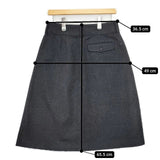 MARGARET HOWELL 578-232016 ウールミディ スカート チャコールグレー レディース マーガレットハウエル【中古】5-1214T∞