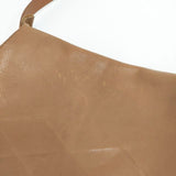 HENRY CUIR 革 レザー 型押し フラップ ショルダーバッグ ブラウン レディース アンリークイール【中古】6-0201G∞