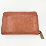 genten 革レザー L字 蛇腹 カードケース 名刺入れ ブラウン レディース ゲンテン【中古】6-0110G∞