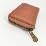 genten 革レザー L字 蛇腹 カードケース 名刺入れ ブラウン レディース ゲンテン【中古】6-0110G∞