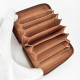 genten 革レザー L字 蛇腹 カードケース 名刺入れ ブラウン レディース ゲンテン【中古】6-0110G∞