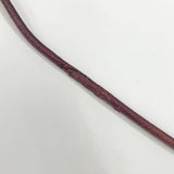 HENRY CUIR 難あり ジャンク品 革レザーピーズ ステッチ ネックレス レッド 赤茶 レディース アンリークイール【中古】5-1128G◎