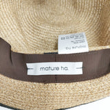 mature ha BOXED HAT ボックスハット 帽子 ペーパー ハット ベージュ レディース マチュアーハ【中古】6-0212M◎