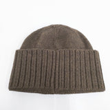HARROW TOWN STORES プレーンリブキャップ イタリア製 ウール混 ニット帽 帽子 ニットキャップ ブラウン レディース ハロウタウンストアズ【中古】5-1202T◎