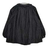 nest Robe 01203-1570 フリル リネン ブラウス シャツ ブラック レディース ネストローブ【中古】6-0216M∞