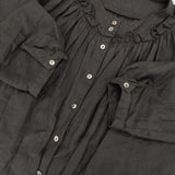 nest Robe 01203-1570 フリル リネン ブラウス シャツ ブラック レディース ネストローブ【中古】6-0216M∞