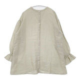 nest Robe リネン近江晒しラッフル袖2wayブラウス 製品染め 01211-1104 ブラウス シャツ グリーン レディース ネストローブ【中古】6-0411M∞