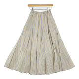 Pale Jute ペールジュート バイラオーラスカート PJ2020-02 コットンリネン ストライプ ロングスカート ベージュ ライトブルー レディース【中古】5-1128M♪