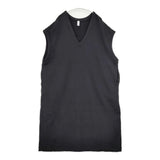 prit Vネック スウェット 裏毛 フレンチスリーブ ワンピース ブラック レディース プリット【中古】5-1128T♪