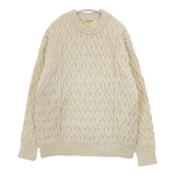 AURALEE HARDTWIST アランニット 09AP03FM サイズ0 クルーネック ケーブル セーター ニット キナリ レディース オーラリー【中古】5-1128T♪