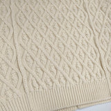 AURALEE HARDTWIST アランニット 09AP03FM サイズ0 クルーネック ケーブル セーター ニット キナリ レディース オーラリー【中古】5-1128T♪