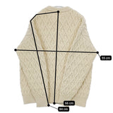 AURALEE HARDTWIST アランニット 09AP03FM サイズ0 クルーネック ケーブル セーター ニット キナリ レディース オーラリー【中古】5-1128T♪