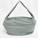 l'atelier du savon C/2way でか バッグ チェック ショルダーバッグ グリーン ホワイト レディース アトリエドゥサボン【中古】6-0201G∞