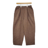 CHILD WOMAN ウールリネン チェック 01-01-PT-007-19-2 イージー パンツ ベージュ ブラウン レディース チャイルドウーマン【中古】5-1128T♪