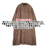CHILD WOMAN ウールリネン チェック バンドカラーシャツワンピ ワンピース ベージュ ブラウン レディース チャイルドウーマン【中古】5-1128T♪
