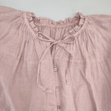 nest Robe 新品 リネンフリルVネックブラウス 01233-1404 ブラウス シャツ ピンク レディース ネストローブ【中古】6-0408M∞