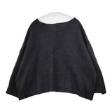 nest Robe ウール天竺ワイドプルオーバー 01204-1613 ドロップショルダー セーター ニット ブラック レディース ネストローブ【中古】5-1128T♪